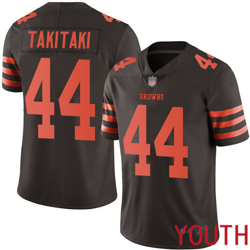 Cleveland Browns Sione Takitaki Youth Brown Limited Jersey #44 NFL Football Rush Vapor Untouchable